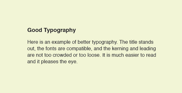 Good Typography Example